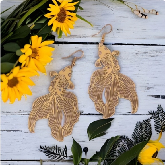 Anthropologie Jewelry - Gold fish Earrings